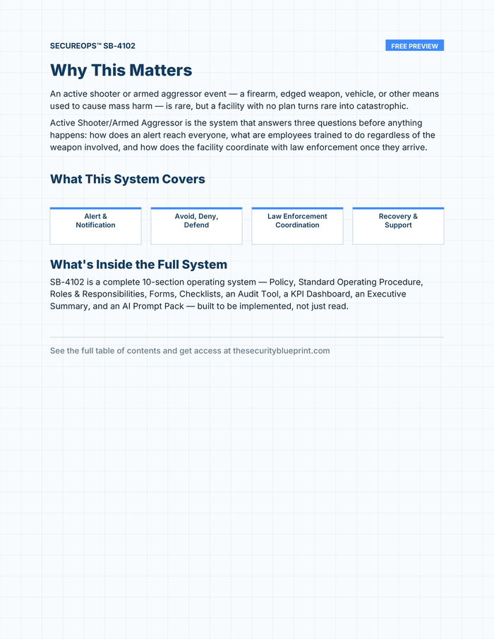 Active Shooter/Armed Aggressor preview PDF — Overview section