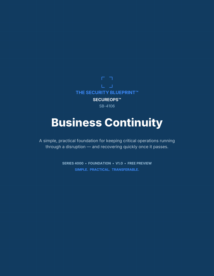Business Continuity preview PDF — cover page