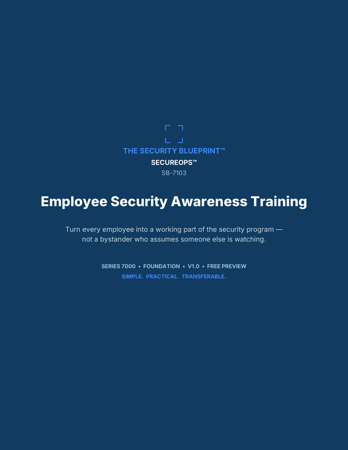 Employee Security Awareness Training preview PDF — cover page