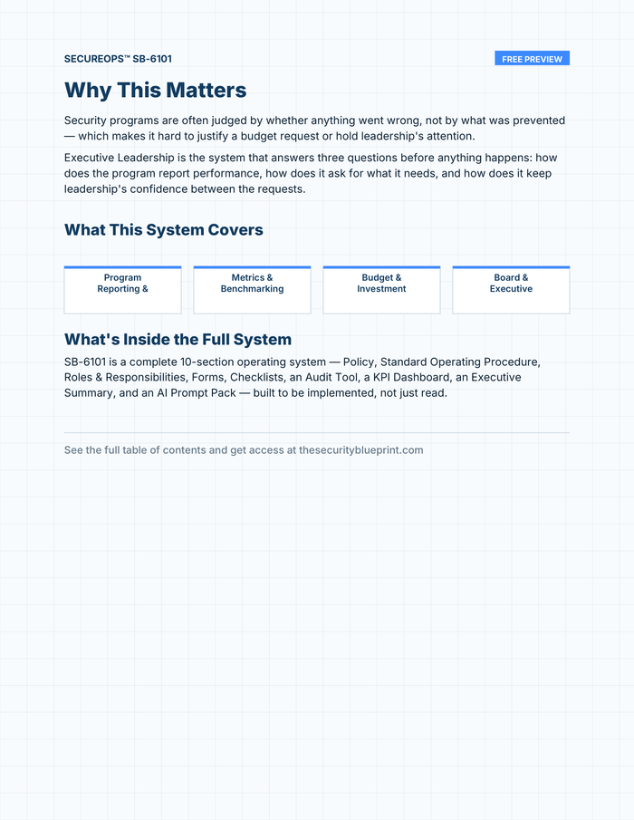 Executive Leadership preview PDF — Overview section