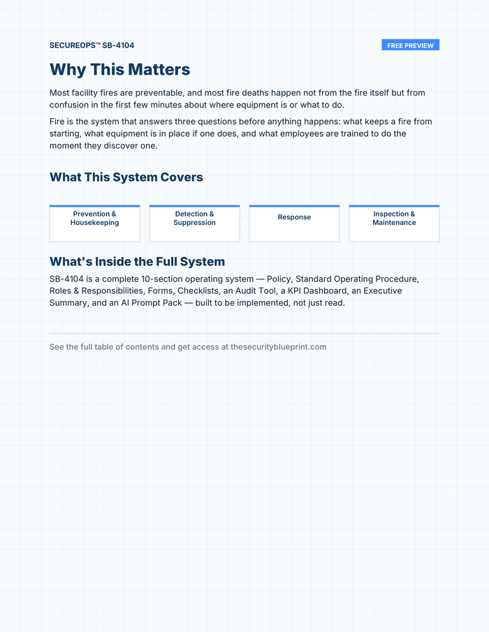Fire preview PDF — Overview section