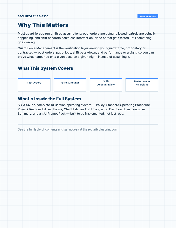 Guard Force Management preview PDF — Overview section