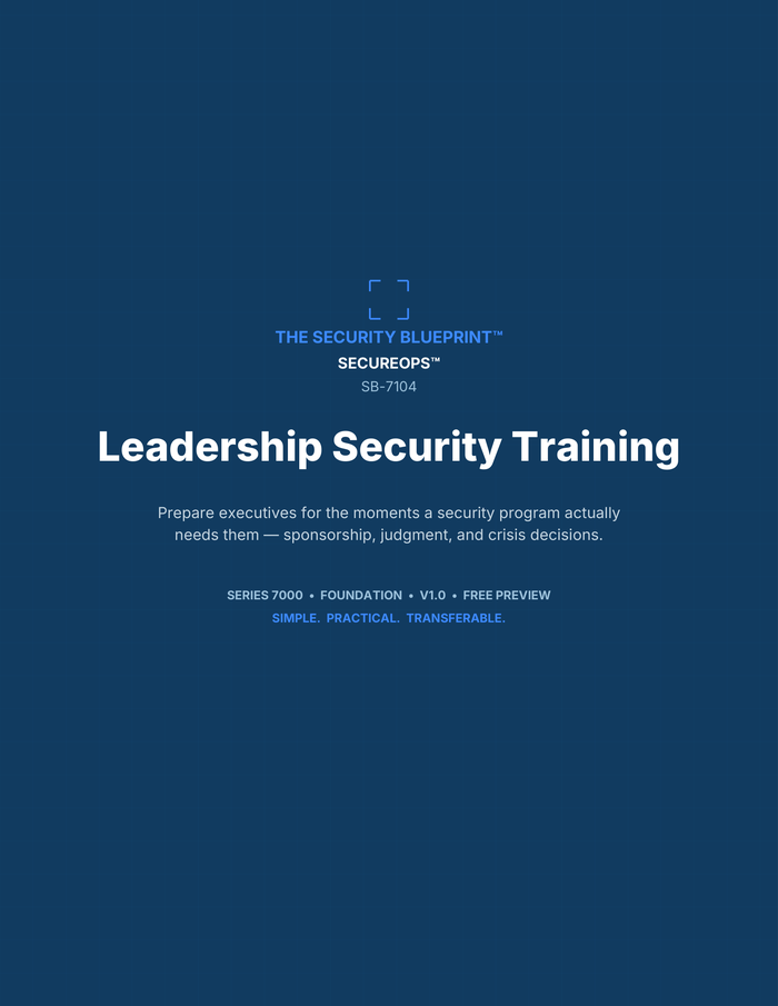 Leadership Security Training preview PDF — cover page