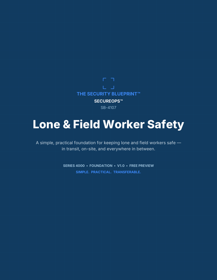 Lone & Field Worker Safety preview PDF — cover page
